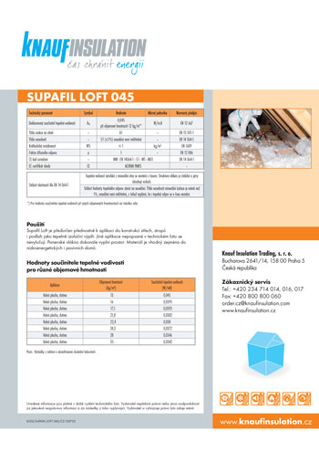 Certifikát Supafil Loft 045